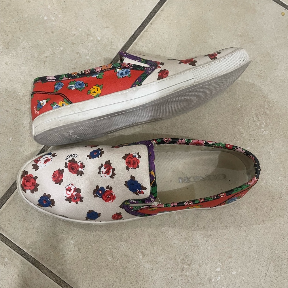 Colorful Floral Slip-On Sneakers